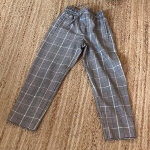Zara Kids Black and White Checkered Formal Pants
